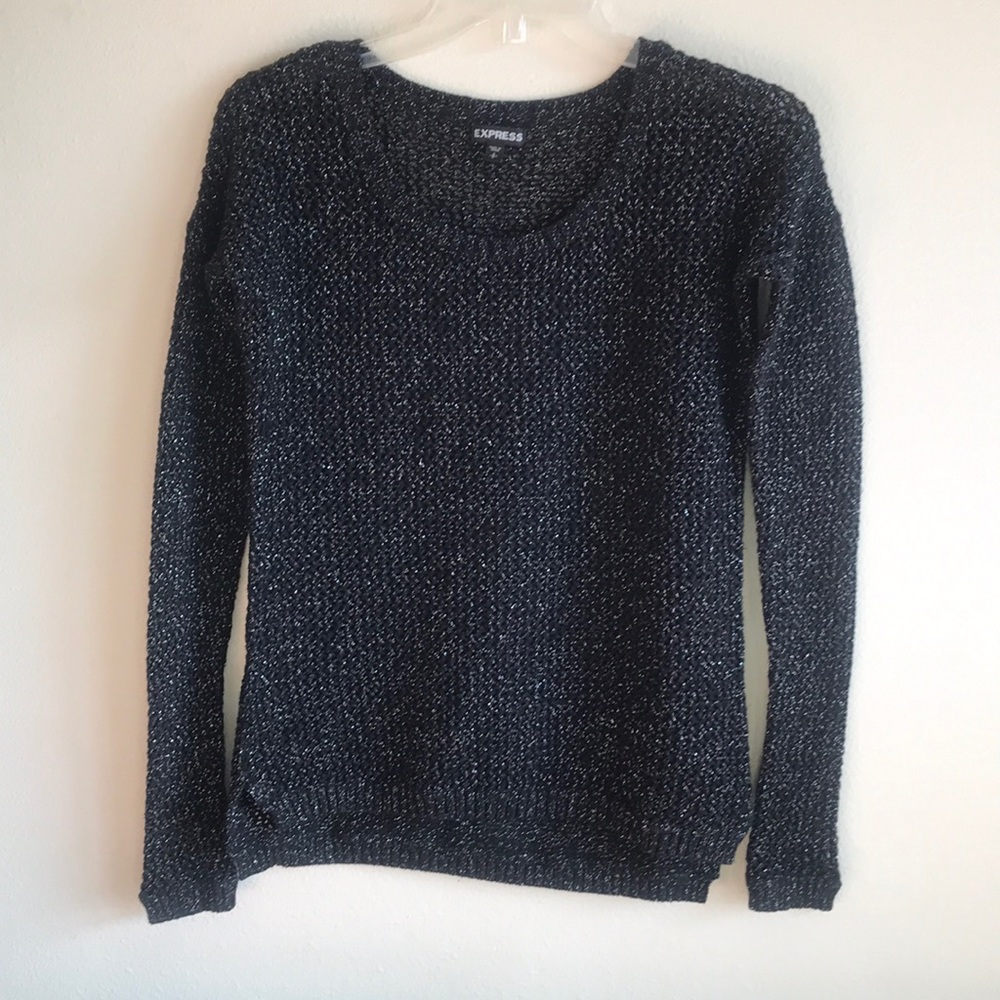 Black & Silver Sweater EXPRESS Long Sleeve Size S